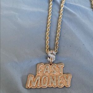 Gold and Silver Pendant Necklace